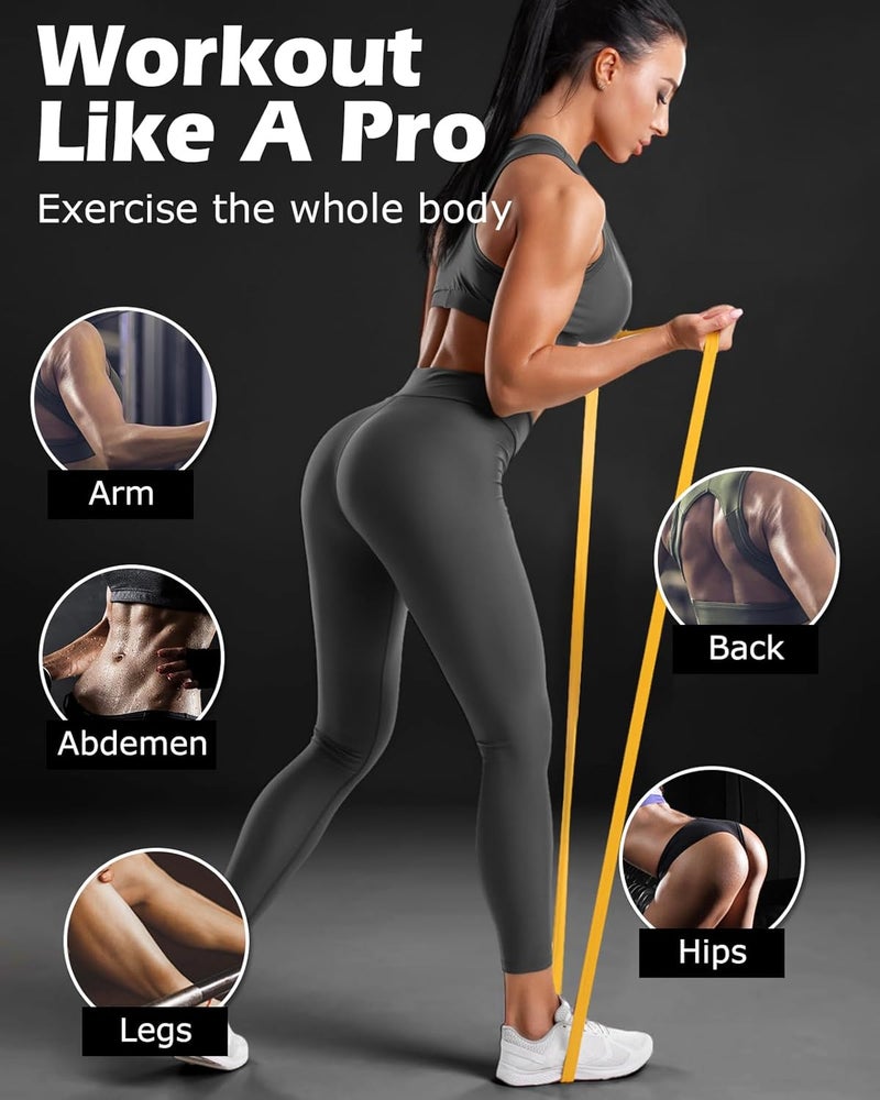 Zacro Resistance Bands, 6 Resistance Levels Pull Up Assistance Bands, Exercise Bands for Men&Women, Heavy Duty Resistance Band Set with Door Anchor, for Working Out, Muscle Training, Physical Therapy - Image 4